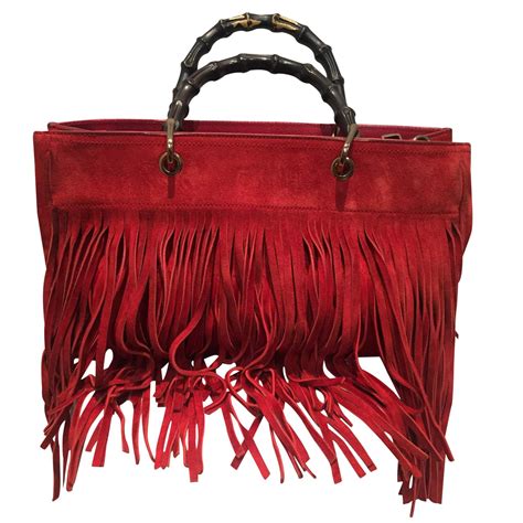 gucci red fringe bag|red Gucci small bag.